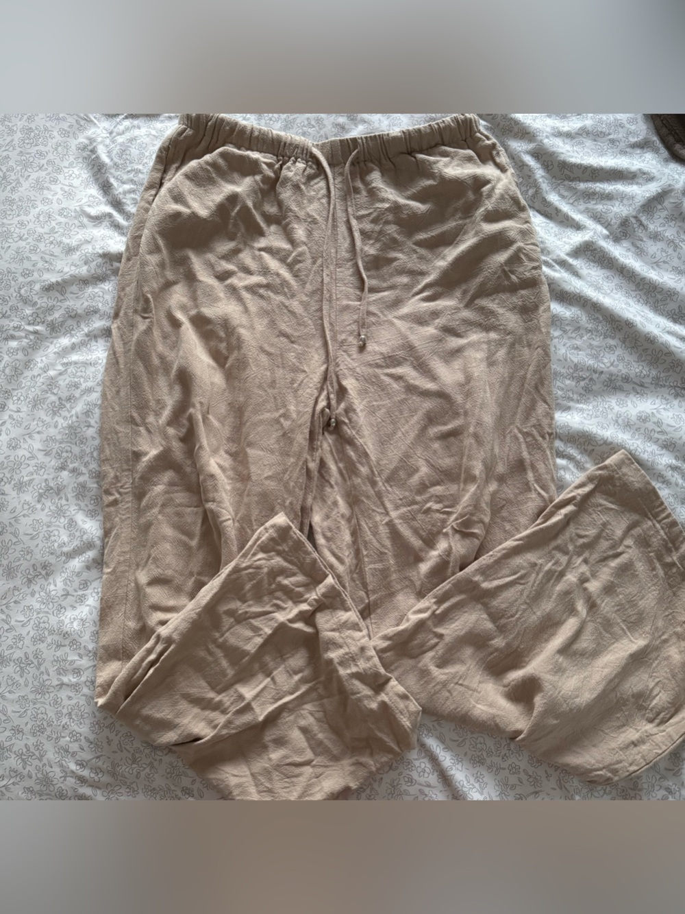 Beige Linen Pants